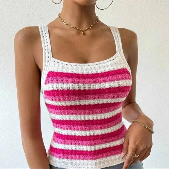 Striped Camisole Knitted Top - Picture 3 of 4